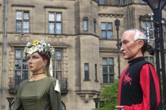 Traditional St Georges Day Dance out – guests of the Sheffield Giants in Sheffield City Centre, April 2017
